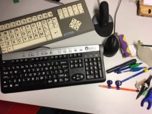 keyboards, mice and writing equipment